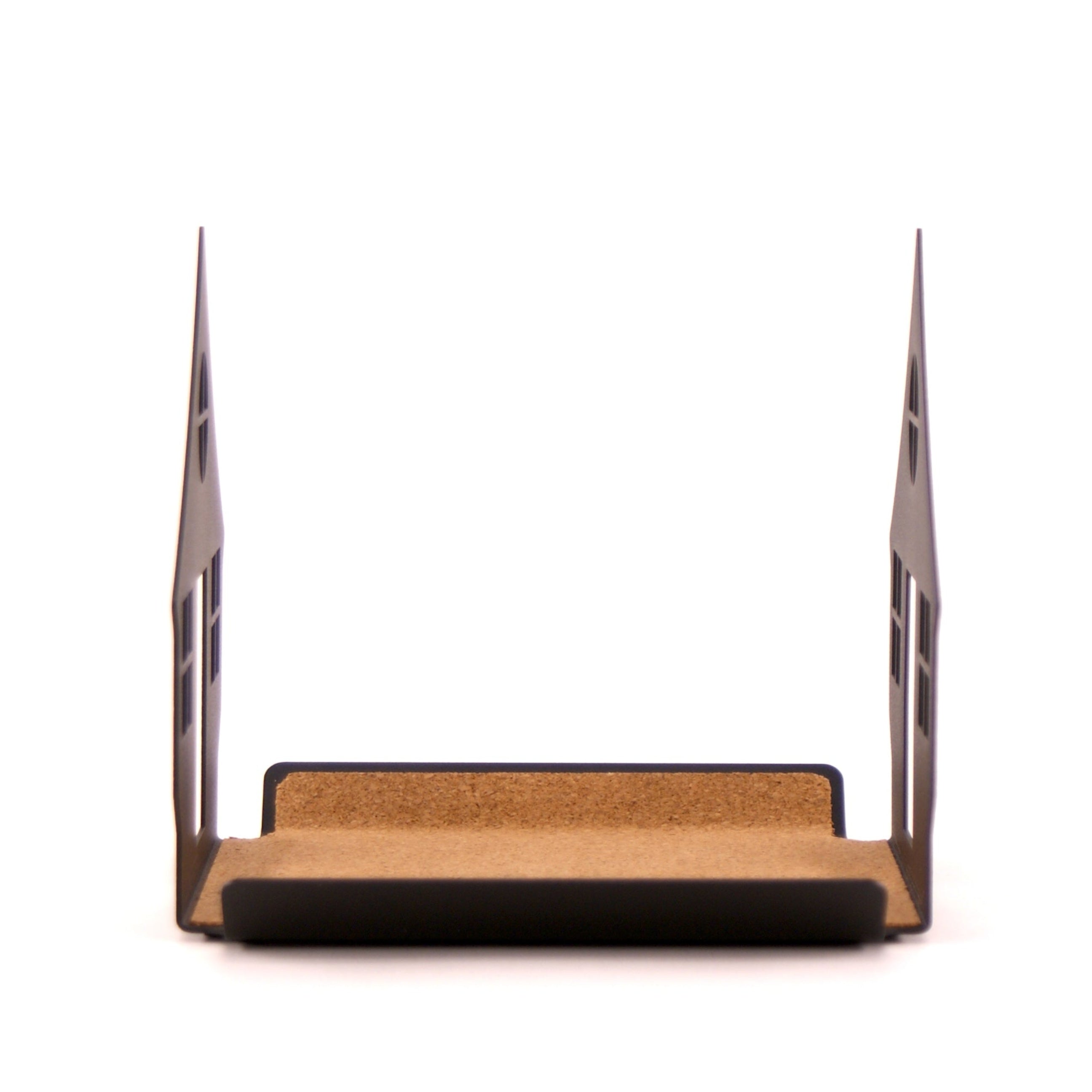 Side on view of a house shaped book rest on a white background