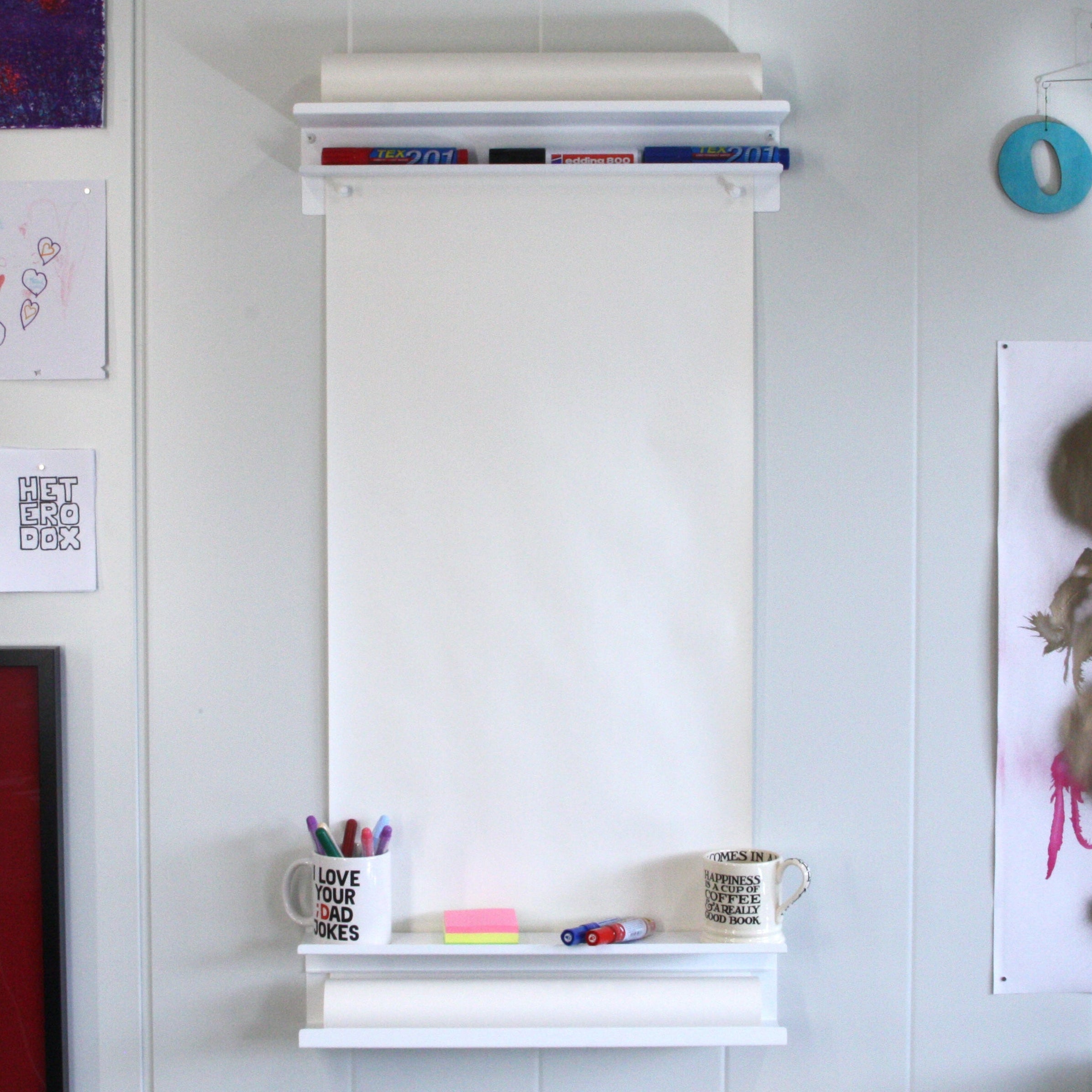 Mounted on wall, face on angle.
